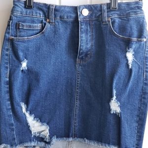 Jean Skirt, Distressed
